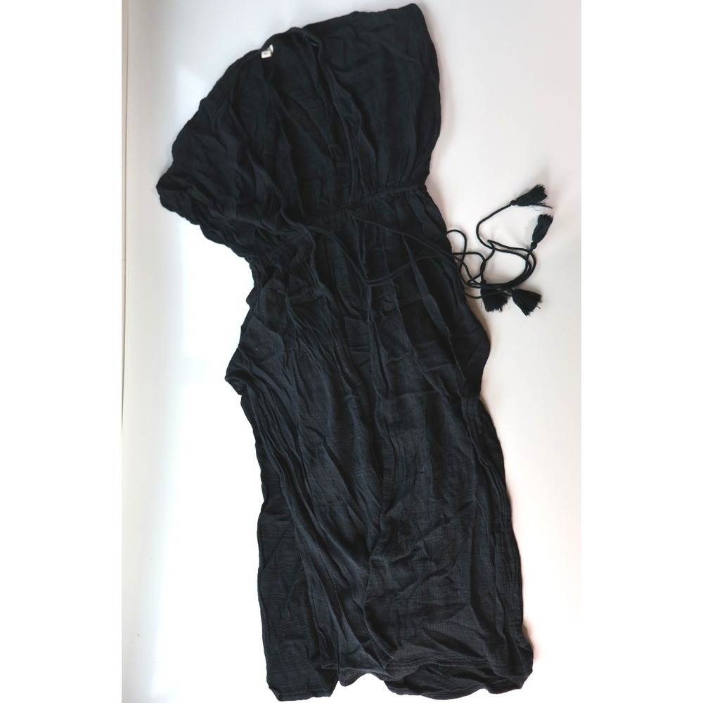 Billabong Shape Shift Swim Cover-Up Women's M/L Black Boho Tassel Tie Waist